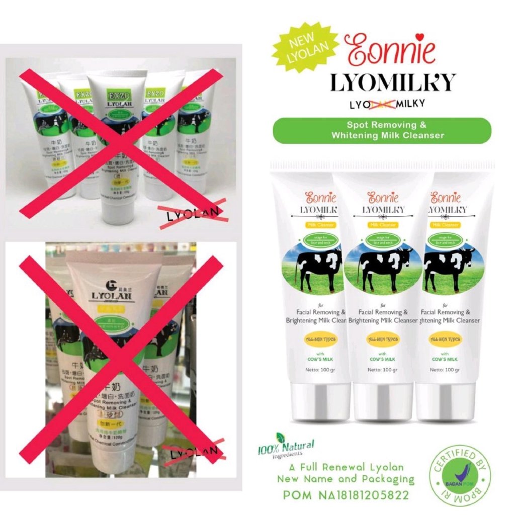 Lyolan Eonnie Lyomilky Facial Foam Whitening Milk Cleanser / Sabun Pembersih 100 gr