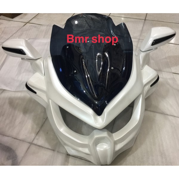 paket modif nmax topeng predator/stang jepit,cover sen dan grip koso