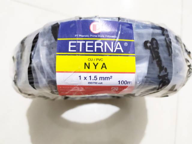 Kabel Eterna NYA 1x1.5 / eterna kawat tunggal 1.5mm / eterna 1x1,5