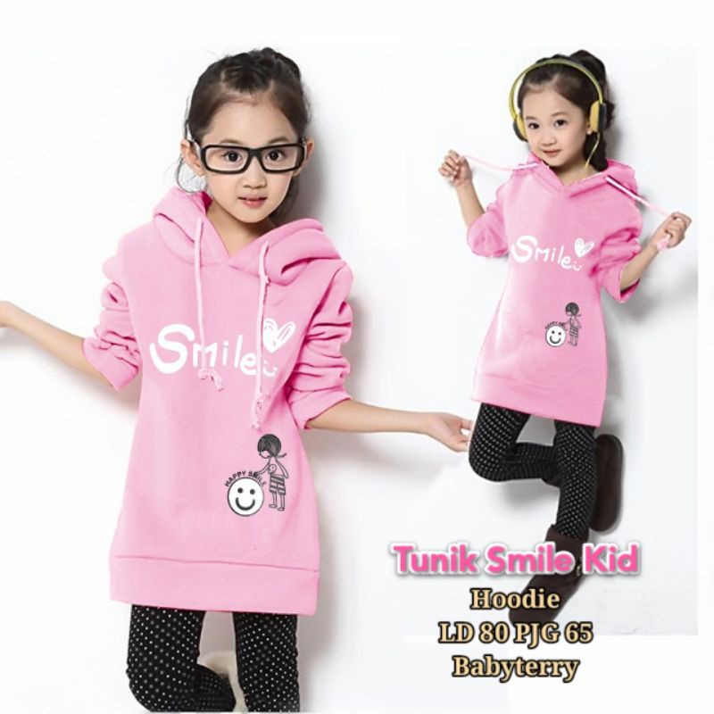 dress tunik hoodie anak Baju tunik hudie anak Sweater hoodie anak perempuan murah tanggung