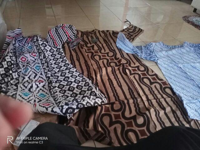 Tunik Serut Genes Atasan Baju Batik Wanita Sogan
