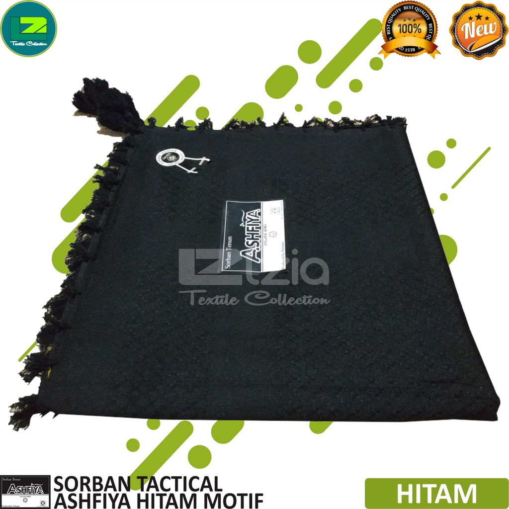 SORBAN TACTICAL SORBAN ASHFIYA HITAM &amp; PUTIH MOTIF