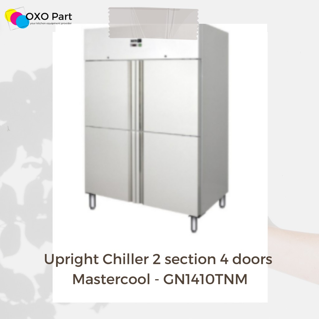 Jual Upright Chiller 2 Section 4 Doors Stainless Steel Mastercool