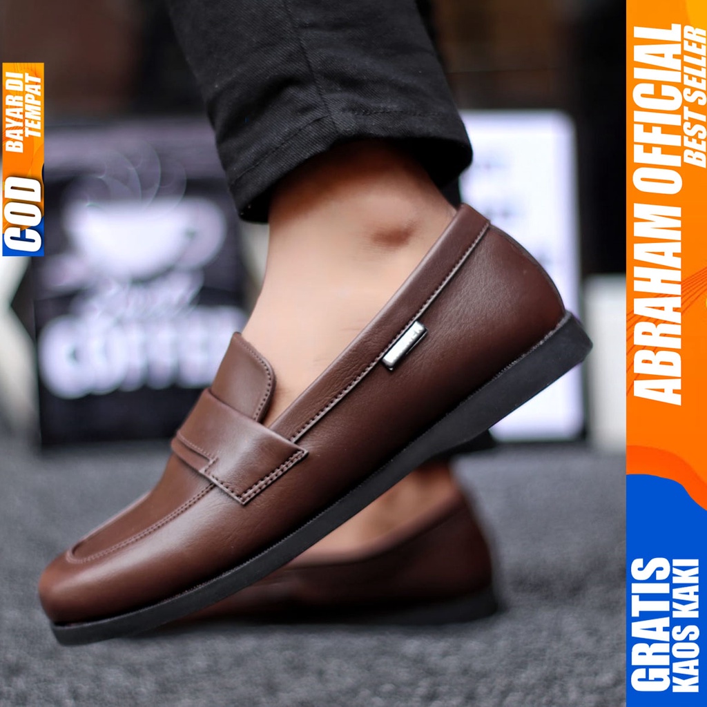 Abraham Bruno - Sepatu Formal Kerja Pantofel Pria Hitam