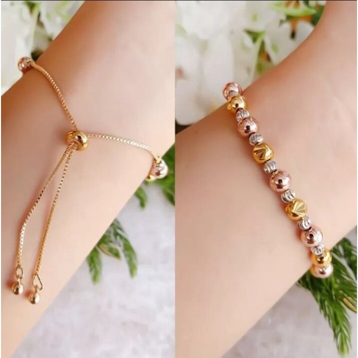 COD TERBARU GELANG SERUT TITANIUM BIJI LADA LAPIS EMAS 24 KARAT / PERHIASAN GELANG TITANIUM SERUT BI