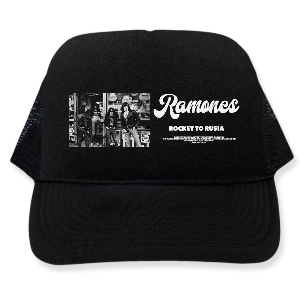 TRUCKER HAT BAND / RAMONES / TOPI JARING  / TOPI BAND / UNISEX