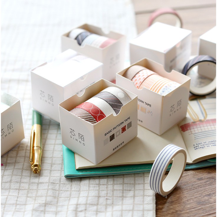 

Washi Tape set of 5pcs / Masking Tape / Selotip Jepang Basic Diary Scrapbooking DIY Dekorasi