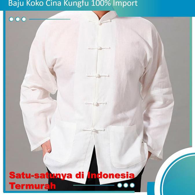 Baju-Koko- Kemeja Koko Pria Model Kungfu Import Lengan Panjang - Navy, Xxxxl -Pria-Muslim-Sejati.