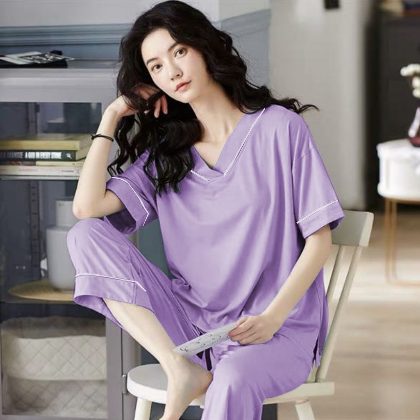 Pamelo PVL Stelan Katun Rayon Adem daily style Baju Tidur wanita Piyama Katun Rayon Korea Style