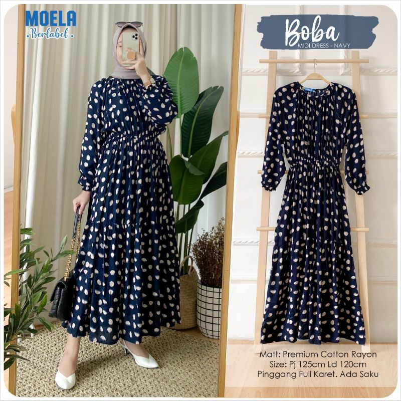 BOBA MIDI DRESS BY MOELA berlabel