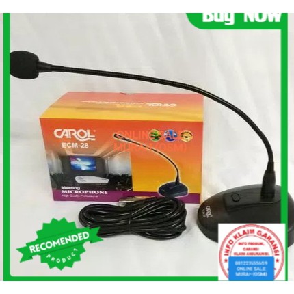 Carol ORIGINAL mic meja condesor mikrophone condenser table podium microphone pro audio sound sistem vokal vocal mik profesional panggung dj studio acara pidato asli ZHHS  Microphone Mic Kabel Podium Meja Kelengkapan dan Deskripsi: - 1 unit microphone Pod