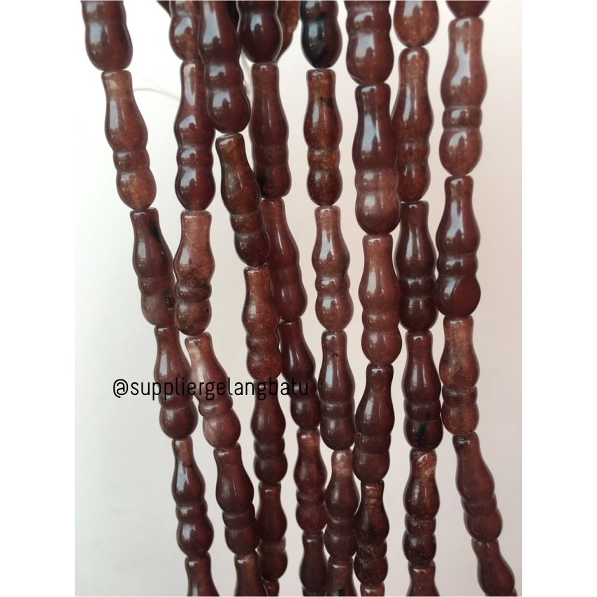 bahan ujung kepala tasbih BROWN COKLAT muslim tasbeh batu kado haji aksesoris pria wanita fashion