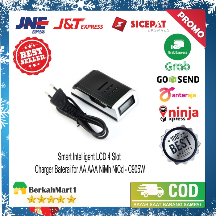 PROMO ??? Charger Cas Baterai Batu Battery AA AAA LCD Indikator 4 Slot