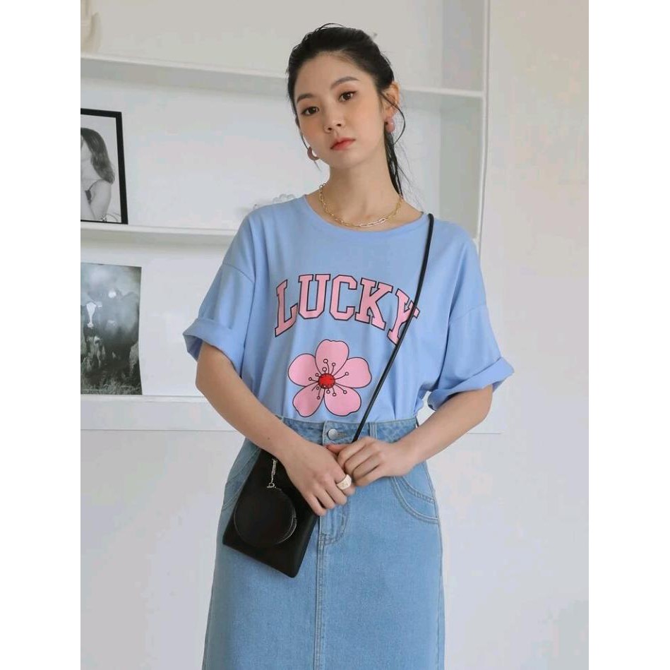 LUCKY T - SHIRT KOREAN Crbn_cloth | Kaos Korean oversize | Crbn_Cloth