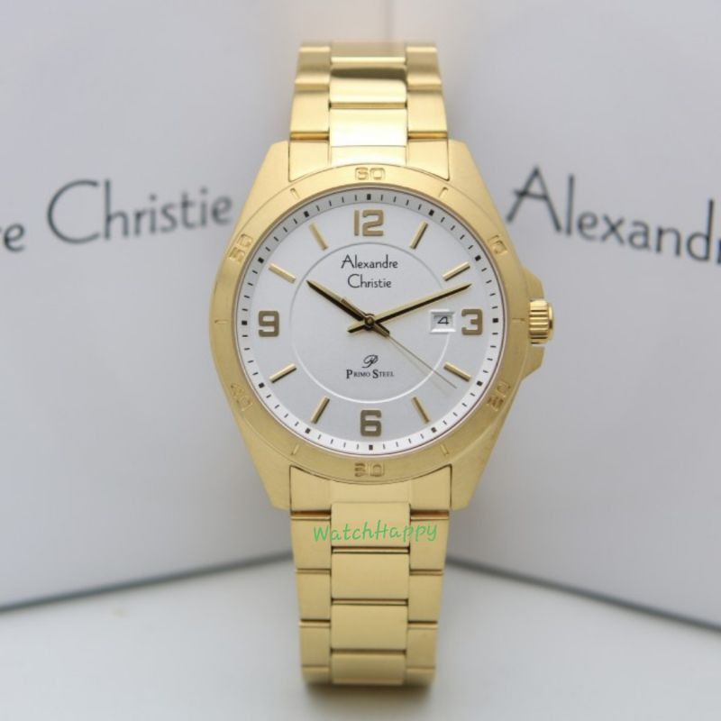 WatchHappy Alexandre Christie AC 1016 MD AC1016 MD 1016MD Men Watch Dial White Stainless Warranty