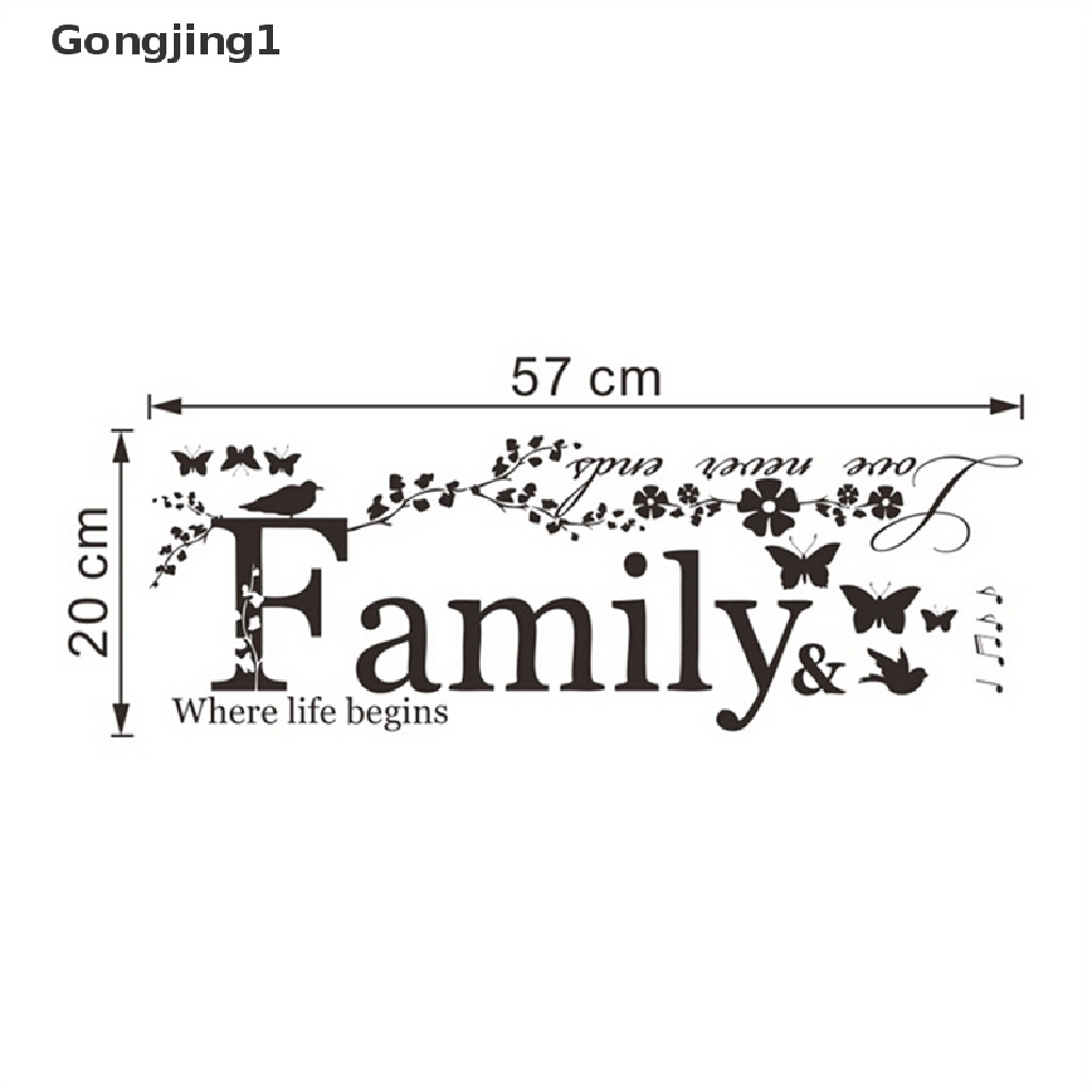 Gongjing1 Family Stiker Dinding Motif Tulisan Quotes Bahan Vinyl Untuk Dekorasi Rumah