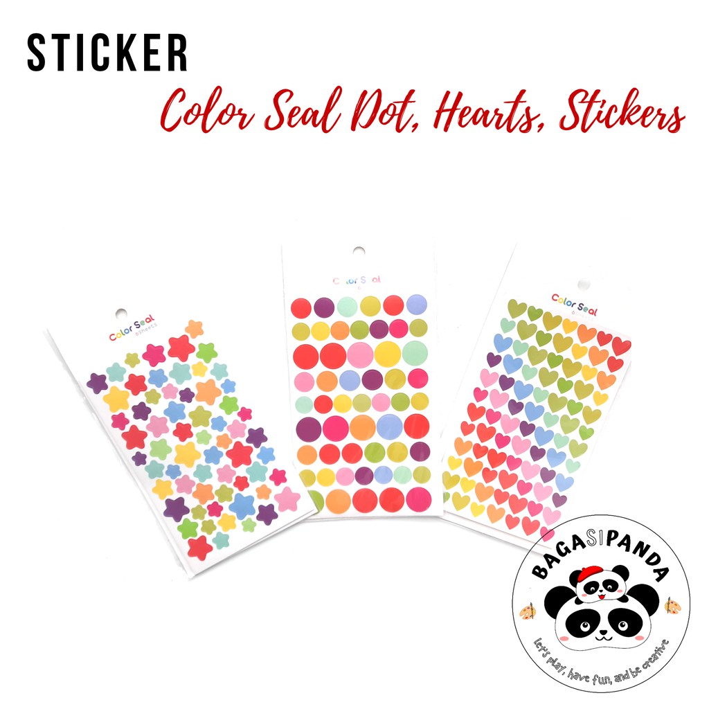 

Stiker Reward Anak, Scrapbook, bentuk Lingkaran, Bintang, Hati Color Seal