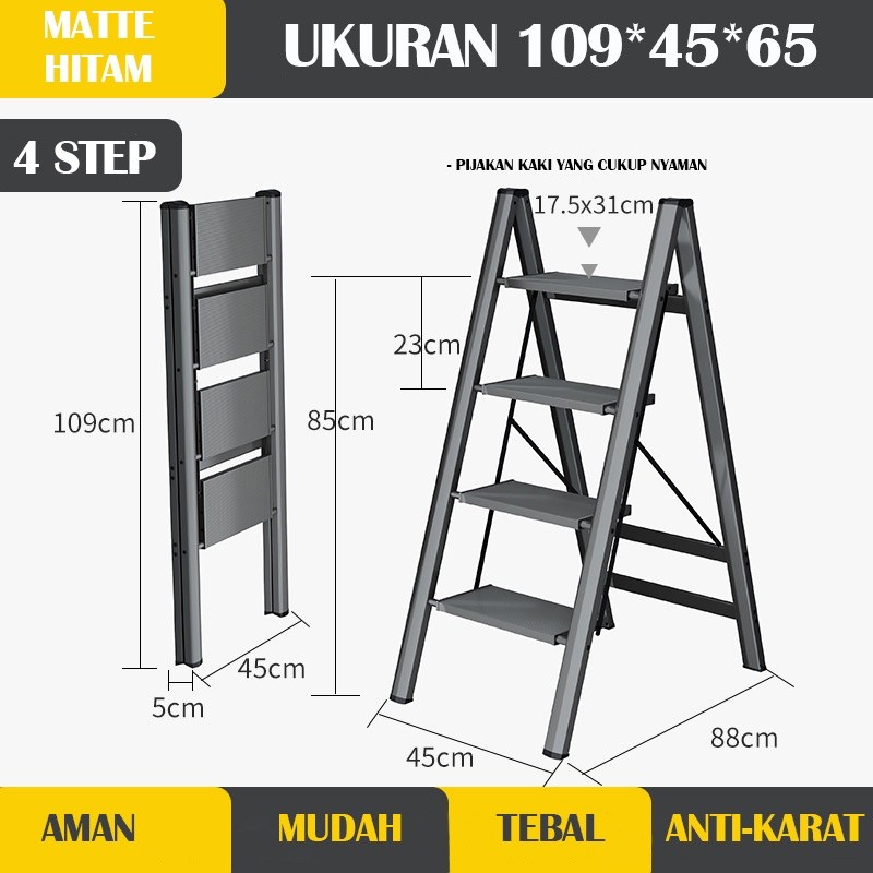 Tangga Rumah Lipat Tangga aluminium Lipat 4 Step Mollar 4S Household