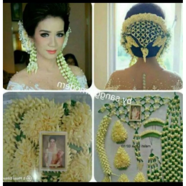 satu set ronce melati pengantin Batak  cantik dan  keket melati orang tua