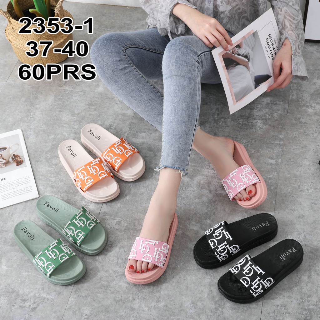 Sandal Selop Wanita Fashion Import Favoli 2353-1 size 37-40 sandal wanita simpel sehari hari kekinian