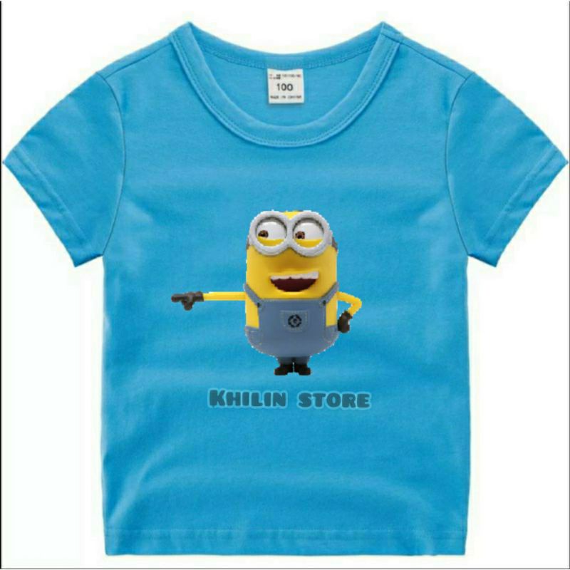 kaos anak minion cwo cwe usia 2-10th baju anak minion katun baju kaos anak anak minion unisex kaos anak premium baju anak minion unisex usia 2-10th original