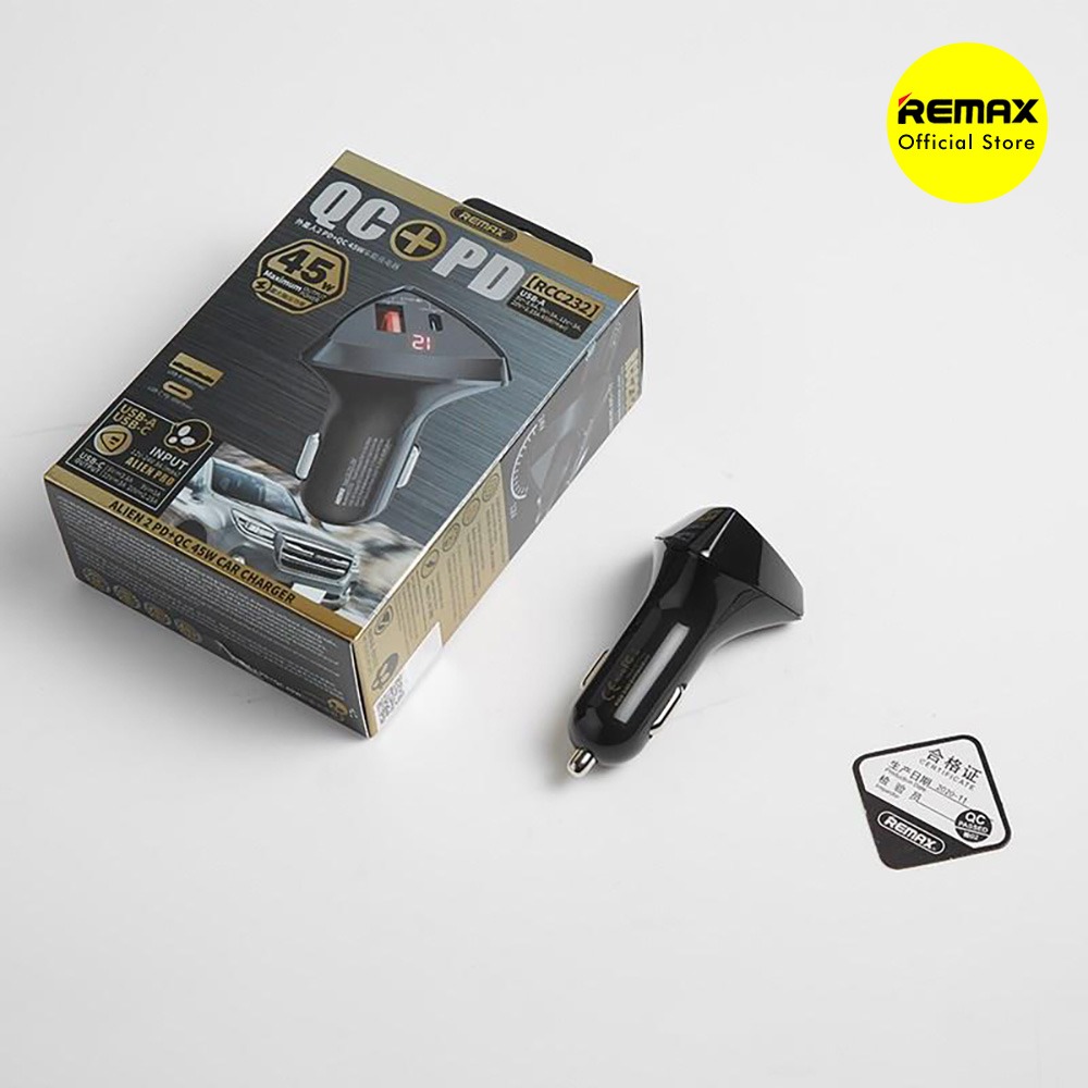 REMAX Alien II Car Charger PD 45W &amp; QC 3.0 LED Indicator RCC-232