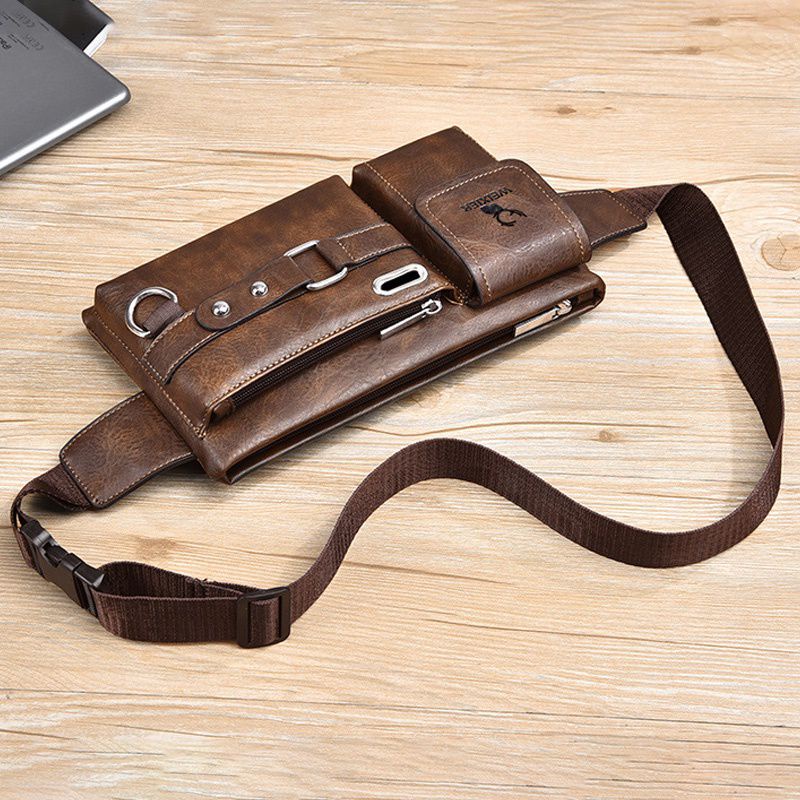 WEIXIER tas slempang pria kulit anti air