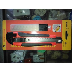 Pisau Cutter Besar Brave Auto Lock + Tempat Isi Pisau