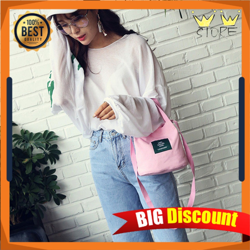 B24 TAS SELEMPANG WANITA SLEMPANG SLING BAG KECIL MINI BAHU CEWEK SIMPLE KOREA KANVAS IMPORT MURAH