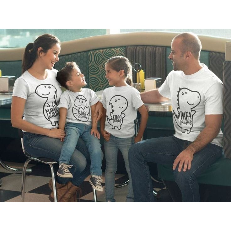 MYSTIQUE.ID-BAJU KAOS FAMILY SAURUS T-SHIRT LUCU DAN AESTHETIC