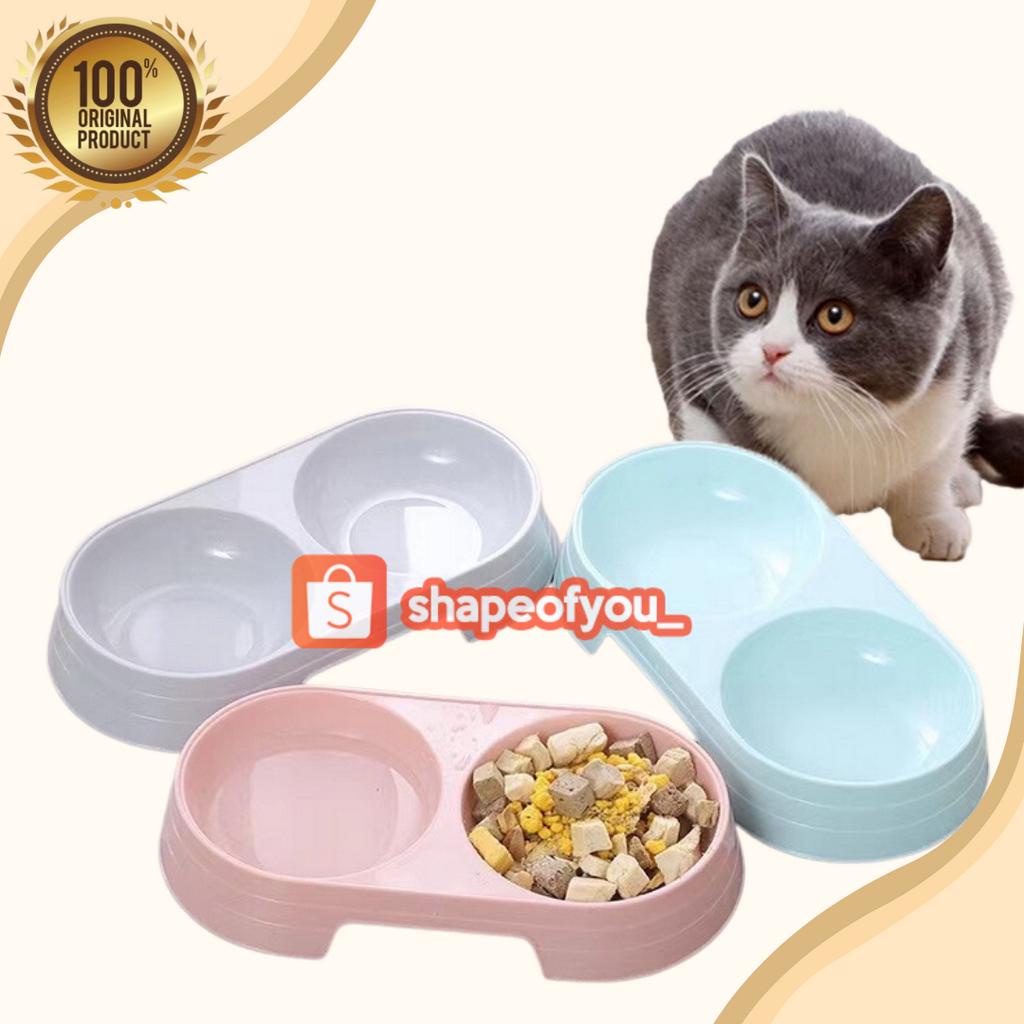 Mangkuk Makan Ganda 2 in 1 Kucing Anjing Anti Licin Anti Semut Tempat Makanan Minum Kucing Anjing Double Bowl