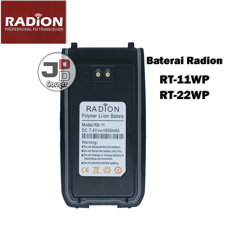 Baterai HT Radion RT-11WP ORIGINAL Baru Model RB-11 RT11WP RT11 RB11 Batere Batre