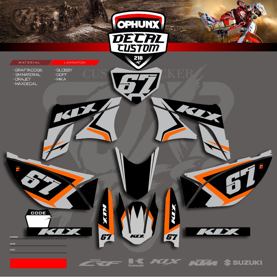 Sticker Decal Kawasaki Bisa Untuk KLX GORDON KLX BF KLX 150 KLX L (3)