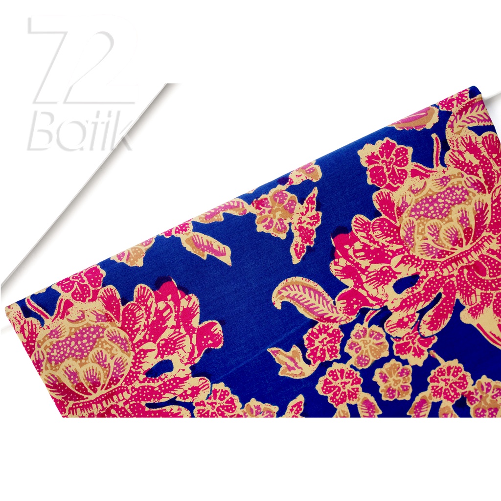 KAIN BATIK KATUN Premium Motif Burung Warna Biru Tua Merah Muda Kuning 728917 Cap 72 Jarik Jarit Samping Kebat Panjang Batik Katun Modern Premium Bahan Seragam Batik Pernikahan Kantor Keluarga Murah Kamen Jadi Batik Bali Lembaran