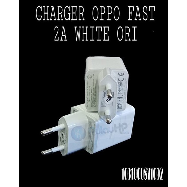 HEAD CHARGER OPPO 2A WHITE ORI Murah