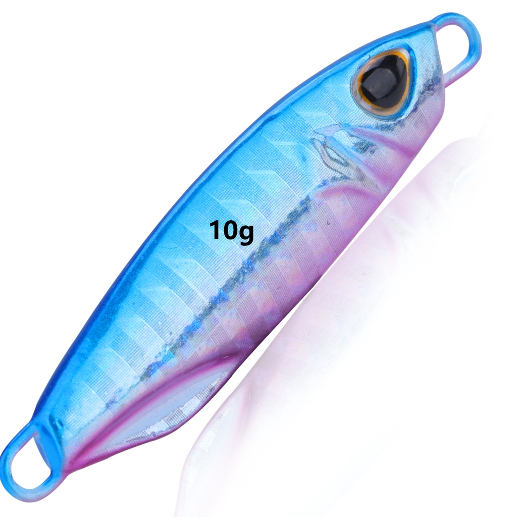 Sougayilang Fishing Lure Micro Metal Jigging Lure Artificial Laser Buatan Tangan Jig Sinking Bait Umpan Pancing Lure Plat Besi Fishing Baits-Color 3# 10g