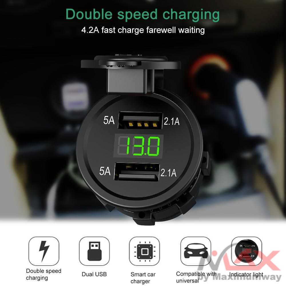 Voltmeter Charger Hp USB Body Nmax - All New Pcx - Aerox - Mio - Vario - Xmax Universal Import