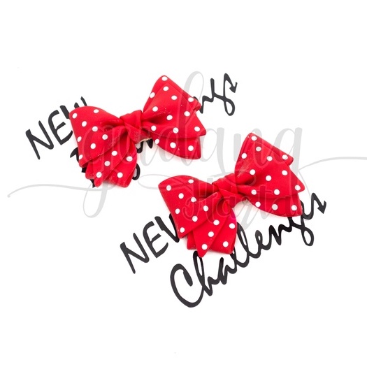 Jepit Rambut Red Polkadot Bow Haircip Motif Simple GH 201312