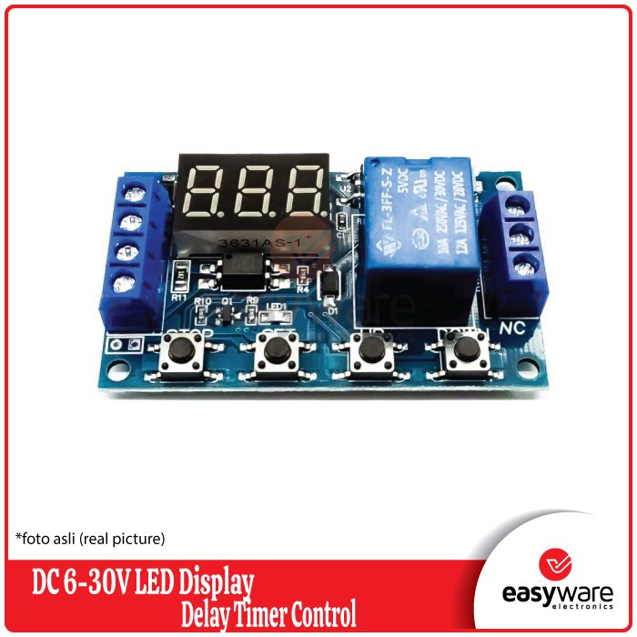 Relay Timer Display DC 6V-30V Delay Timer Module Switch Control Suport Micro USB 5V