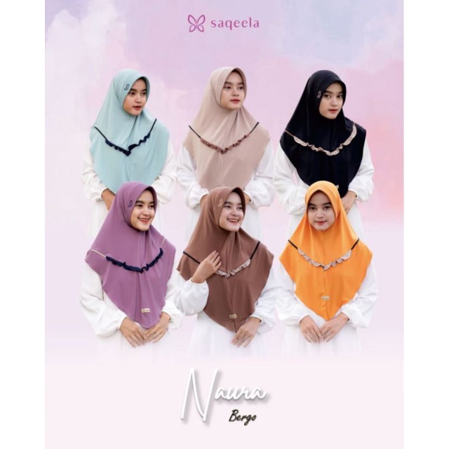 HIJAB INSTAN BERGO NAURA BY SAQEELA HIJAB READY STOCK