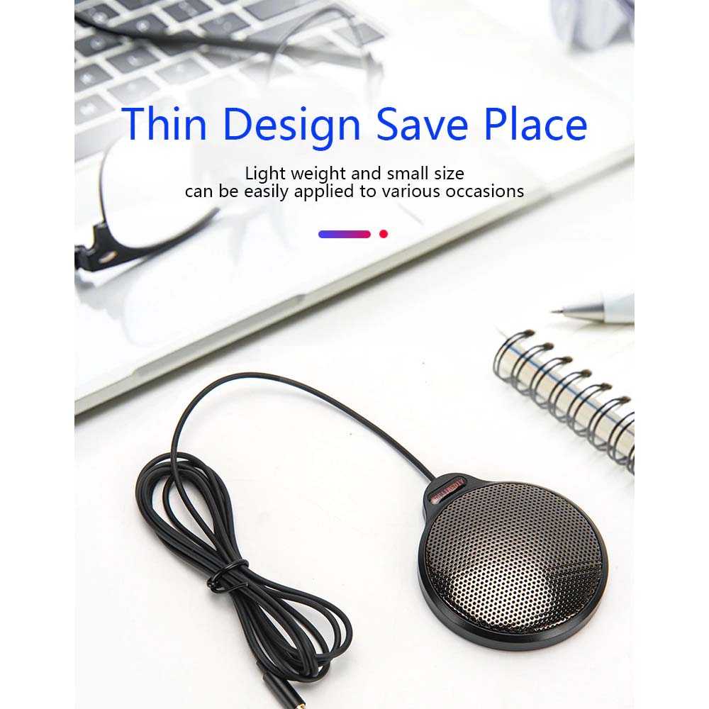 RECORDIO 360 Degree Microphone Table Conference Zoom Meeting skype Mikrofon Laptop Smartphone Mic Anti Slip