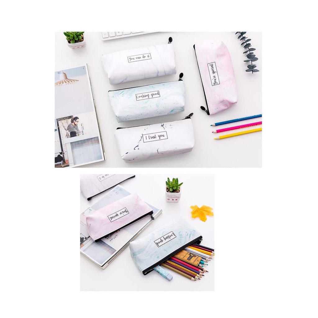 

TEMPAT PENSIL MARBLE PATTERN / TEMPAT KOSMETIK