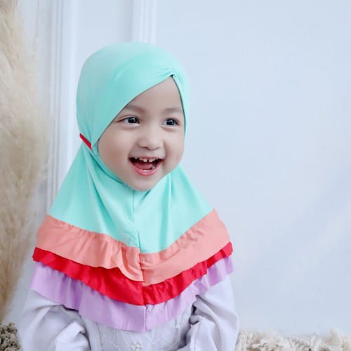 Jilbab Anak Bayi Balita Gotik Pelangi Usia 0-3 Tahun Bahan Jersey Terbaru Termurah / Alody's Collection