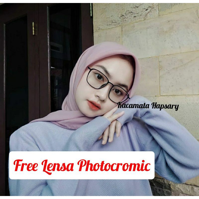 Frame Kacamata Wanita Terbaru &amp; Trendy Free Lensa PHPTOCROMIC Minus, Plus Dan Anti UV 2189