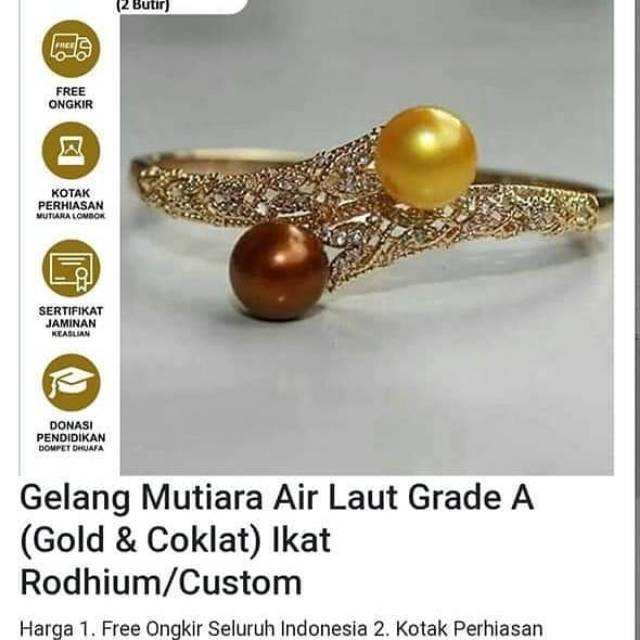 Gelang_Mutiara Air Laut_Grade A