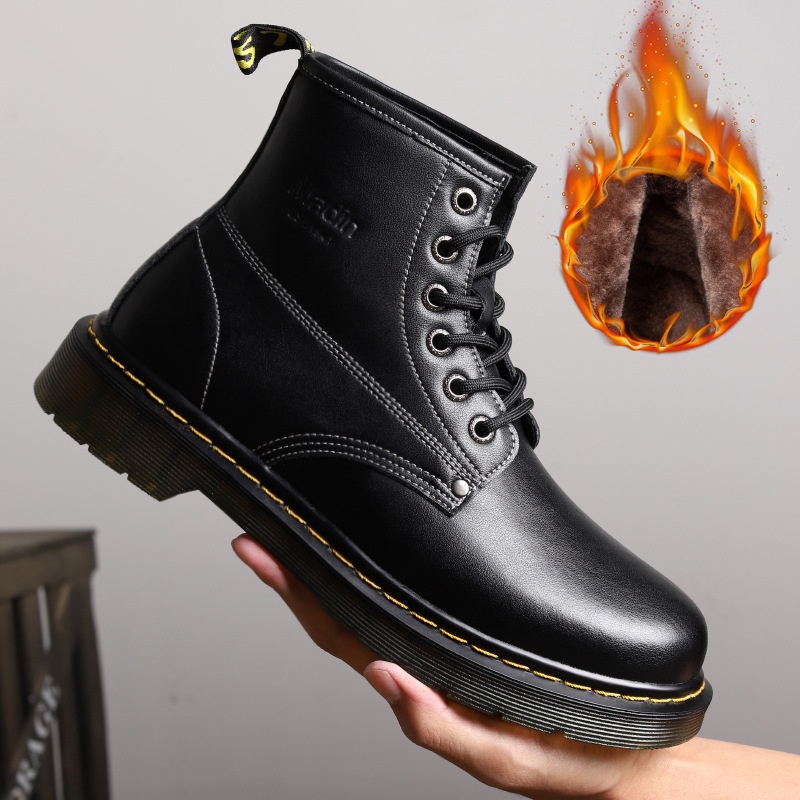 Sepatu Pria Boot Martin Dr. Martens Sepatu Pria Kulit Asli  Lapisan Bulu Tinggi Top Inggris  Korea P