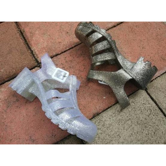 jelly shoes wedges bara bara sepatu karet import hx002g
