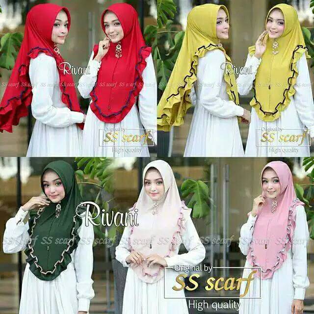 HIJAB SYARI HIJAB RIVANI KHIMAR PET / JILBAB INSTAN JILBAB VARIASI  KHIMAR JERSEY ORIGINAL