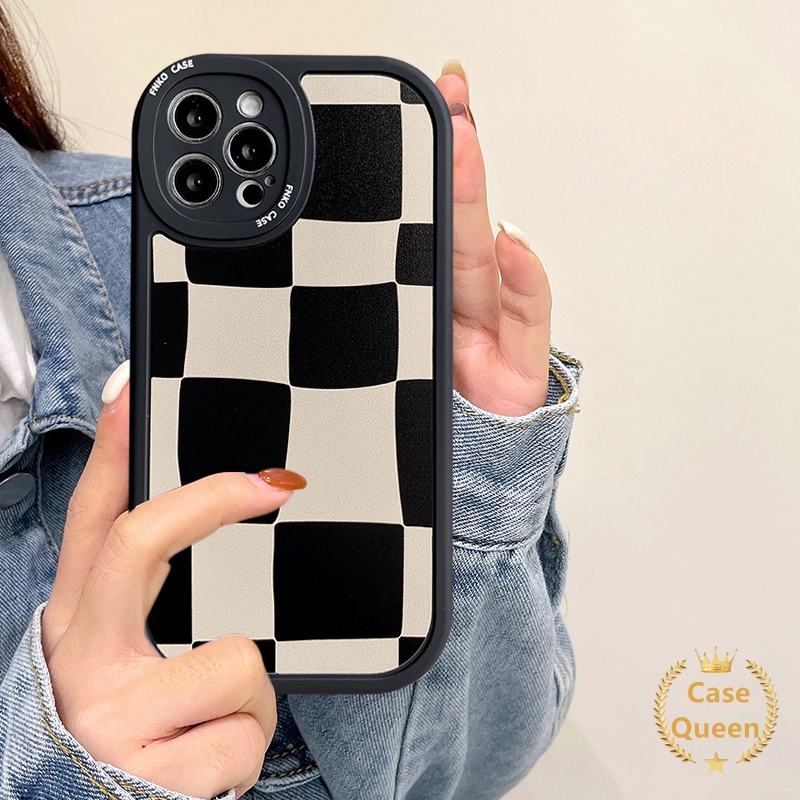 Soft Case Tpu Motif Papan Catur Geometri Untuk IPhone 11 XR 6 6S Plus 8plus 7 8 Plus X XS Max 11 12 13Pro Max SE 2020