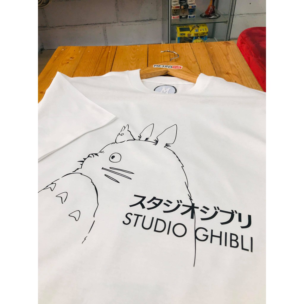 Kaos Totoro Line Art White Studio Gibli Japan